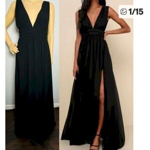 Lulus Heavenly Hues Black Maxi Dress